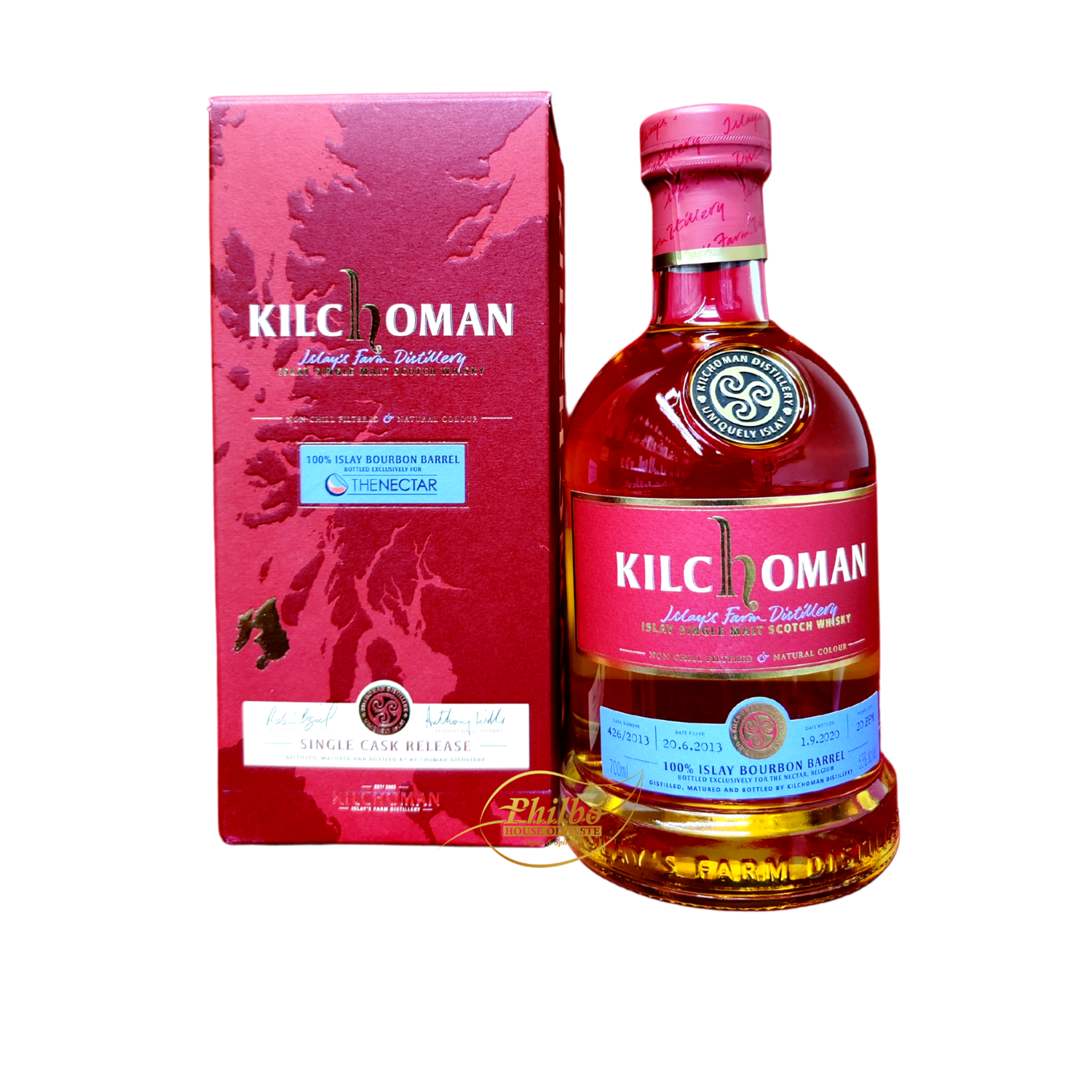Kilchoman 2013 7Y Single Cask 100% Bourbon 53° Bottled for The Nectar