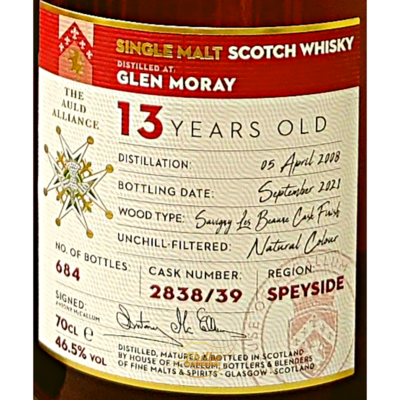 Mc Callum Vintage Glen Moray 13y 46,5% 684 bottles