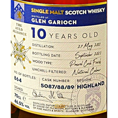 ​Mc Callum Vintage Glen Garioch 10y 46,5% 864 bottles