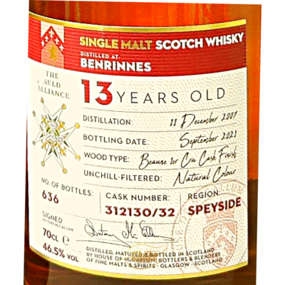 ​Mc Callum Vintage Benrinnes 13y 46,5% 636 bottles