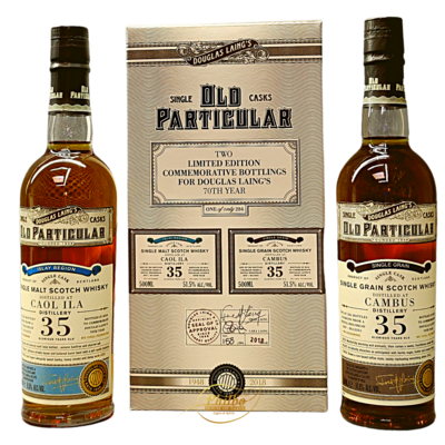 Old Particular Limited Edition Douglas Laing's 70th year Caol Ila 35y and Cambus 35y 2 X 50cl