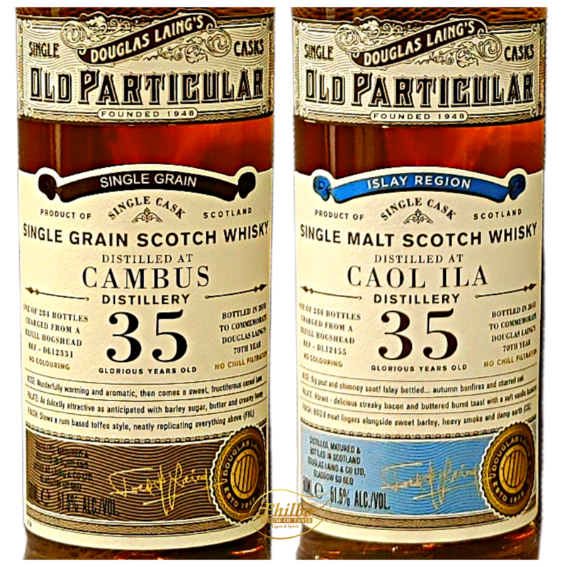 Old Particular Limited Edition Douglas Laing's 70th year Caol Ila 35y and Cambus 35y 2 X 50cl