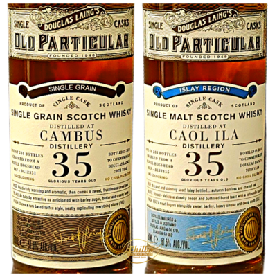 Old Particular Limited Edition Douglas Laing's 70th year Caol Ila 35y and Cambus 35y 2 X 50cl