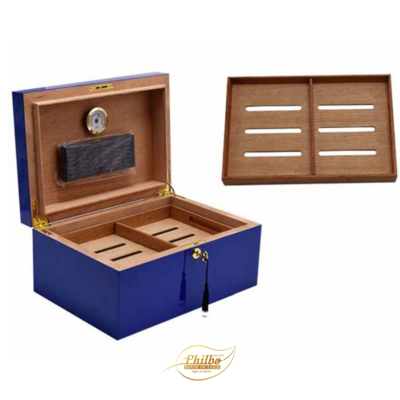HUMIDOR HAB-9 CUBA FLAG 34x24x16 75 CIGARS