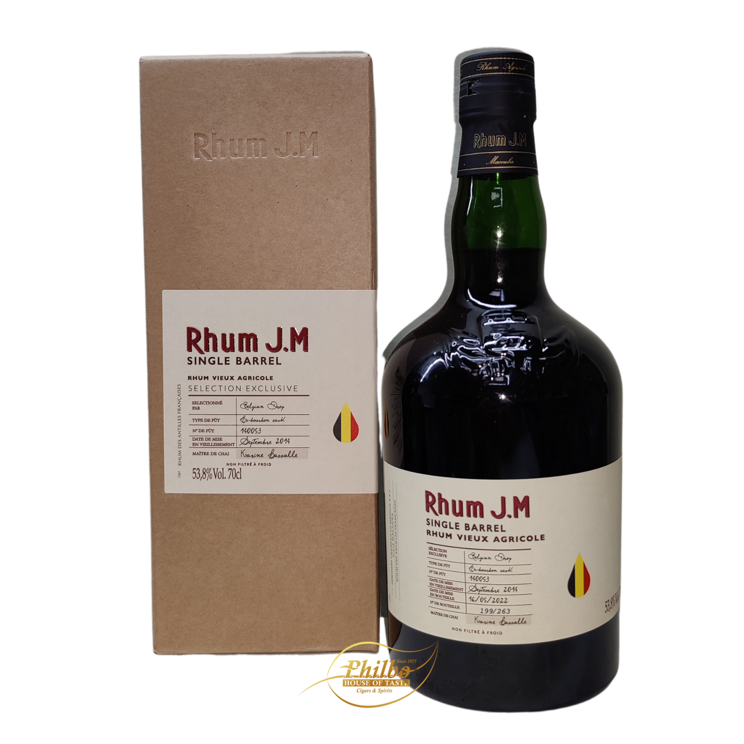 Rhum JM Single Barrel Belgian Drop 70cl 53,8%