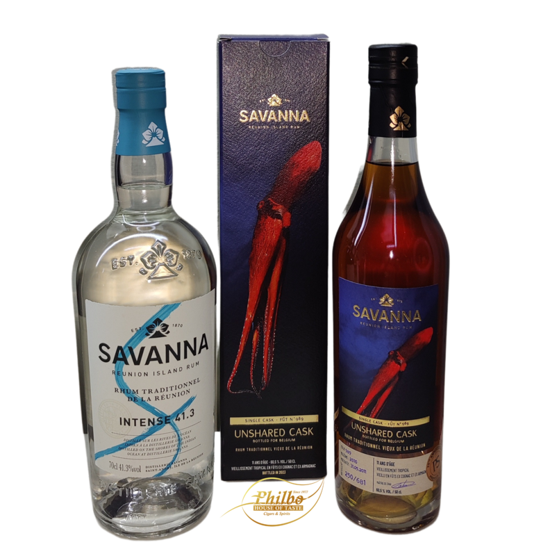 Savanna 2010 Unshared Cask Fut #989 11y 60.5% 500ml + Savanna Intense 41.3% 700ml