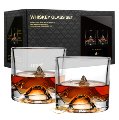 LIITON Crystal Whiskey giftset 2 Glass Mount K2