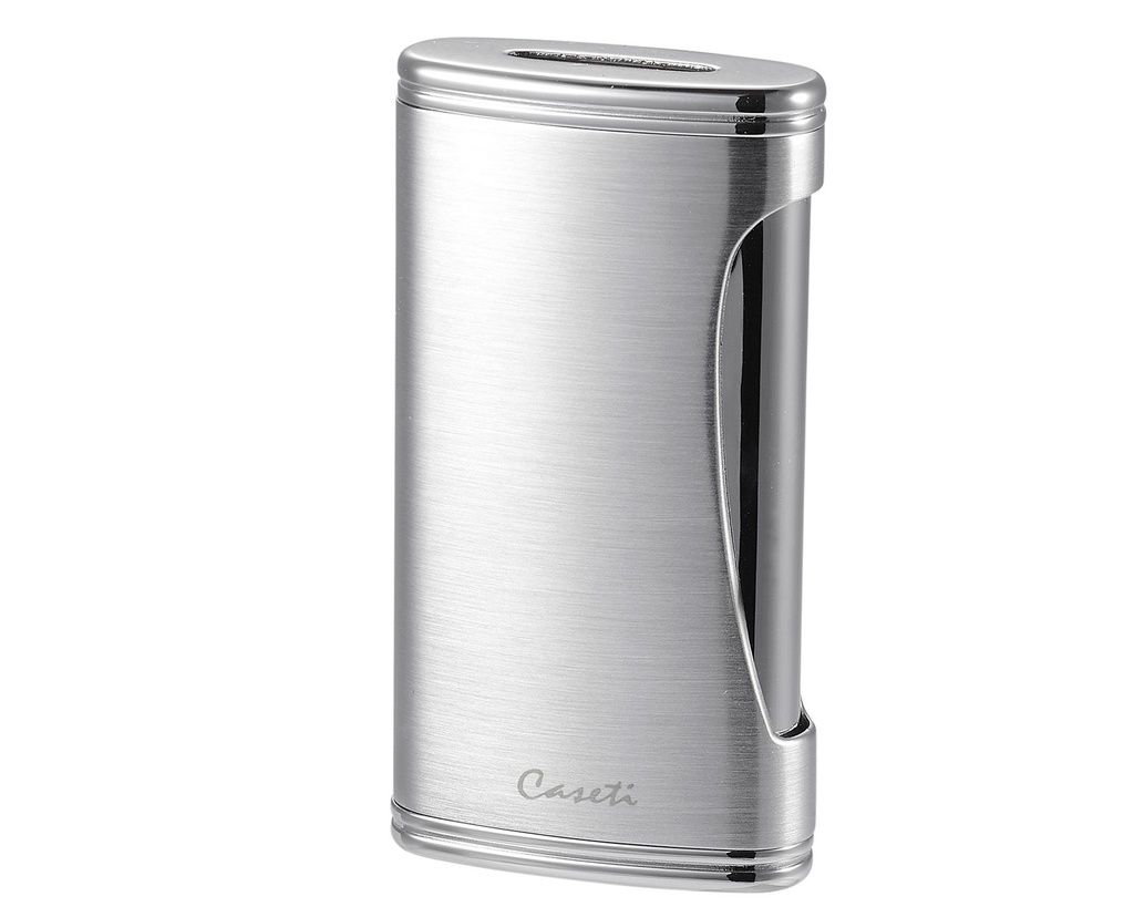 Aansteker Caseti Wide Flat Flame Chrome Zilver Mat