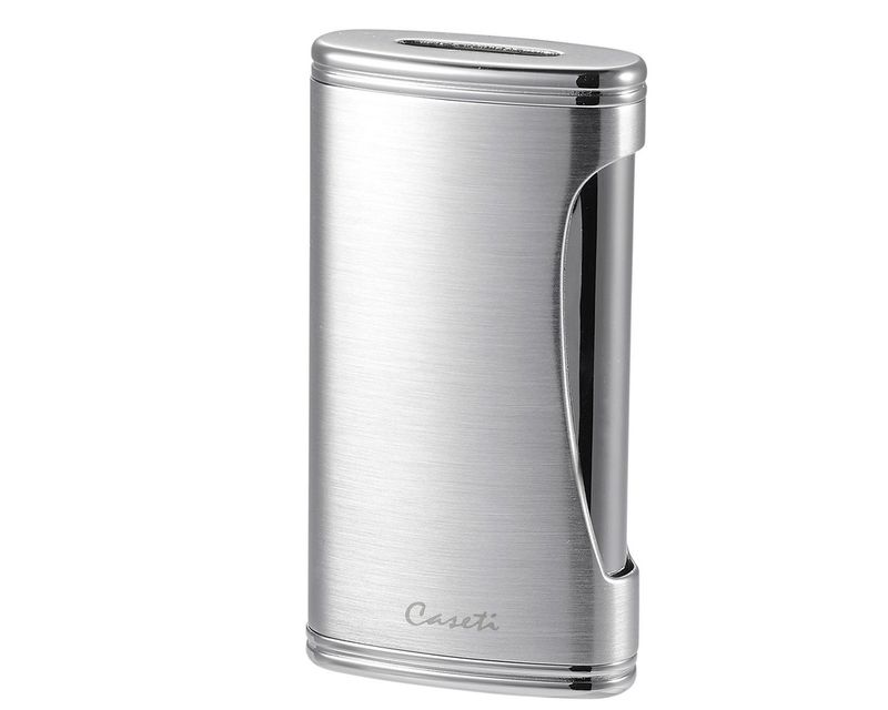 Aansteker Caseti Wide Flat Flame Chrome Zilver Mat