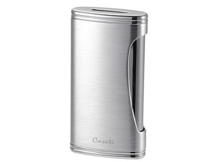 Aansteker Caseti Wide Flat Flame Chrome Zilver Mat