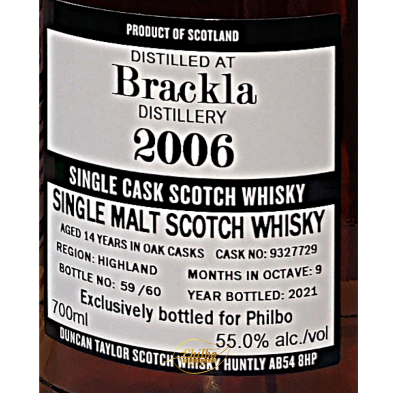 Royal Brackla 2006 The Octave 55% Exclusively Bottled For Philbo Only 60 Bottles