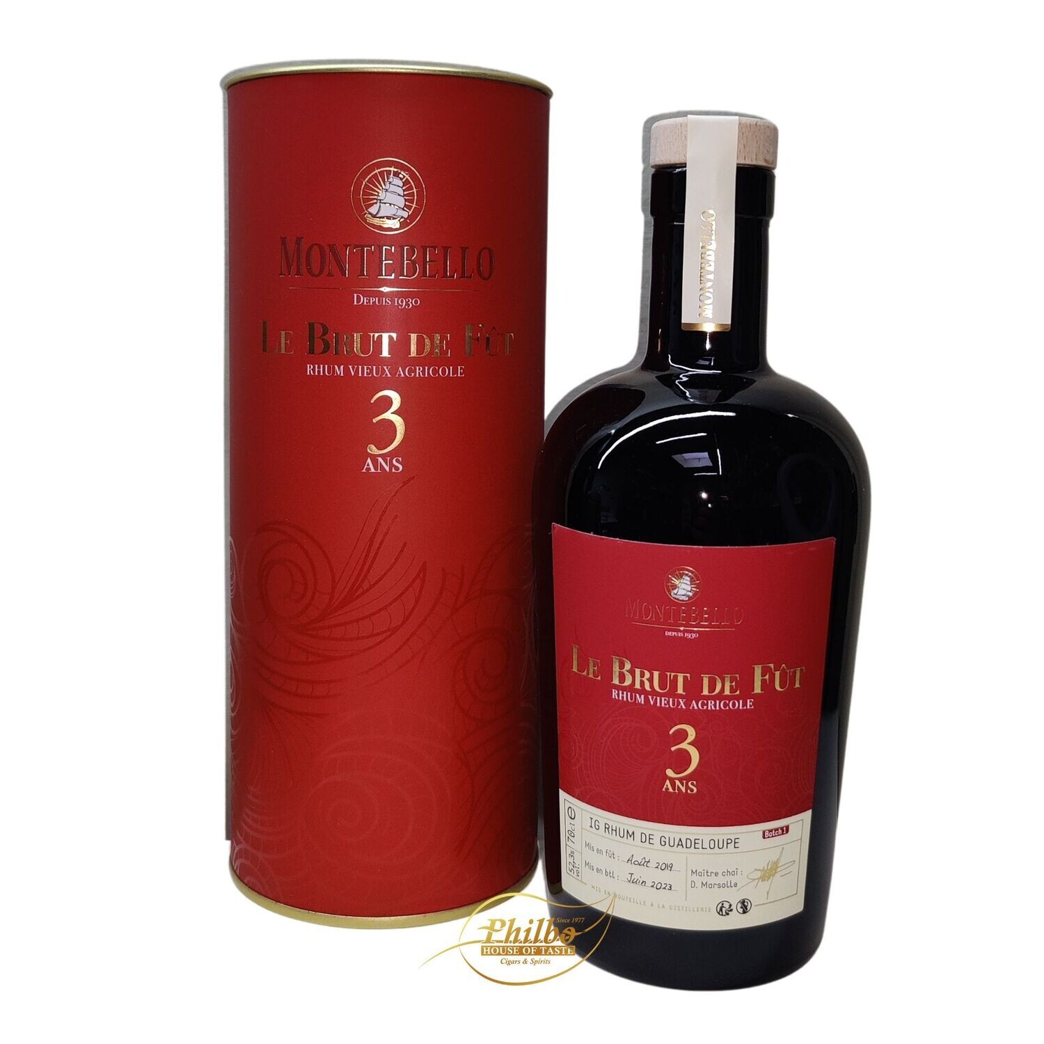 Montebello 2019 Le Brut de fut Guadeloupe 3y 52.3% 700ml Montebello 2019 Le Brut de fut Guadeloupe 3y 52.3% 700ml