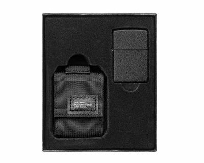 Gift Set Zippo Molle Etui Zwart en Aansteker Zippo Black Crackle Gift Set Zippo Molle Etui Zwart en Aansteker Zippo Black Crackle