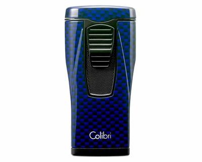 Aansteker Colibri Monaco Triple Jet Carbon Blauw
