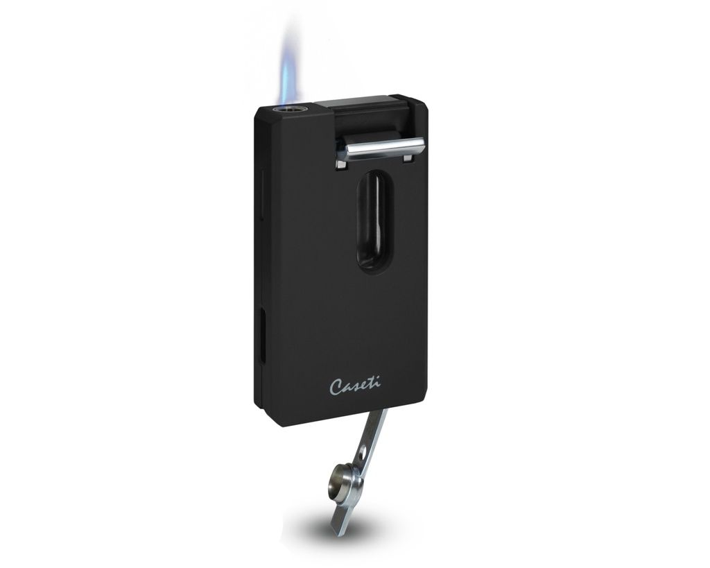 Aansteker Caseti Single Jet V-Cut + Punch Zwart Mat Aansteker Caseti Single Jet V-Cut + Punch Zwart Mat
