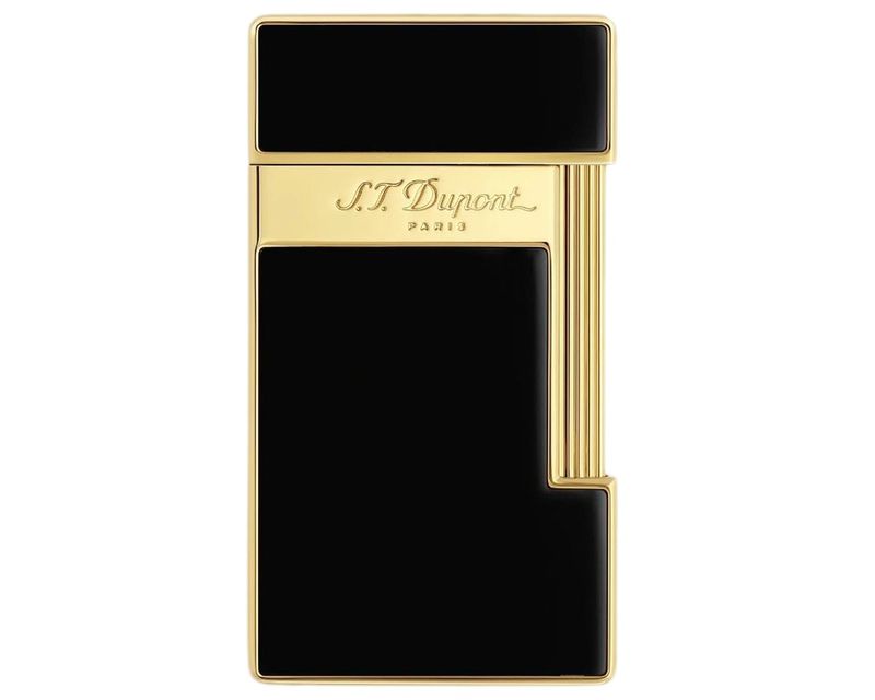 Aansteker Dupont Slimmy Shiny Zwart Lak Goud Aansteker Dupont Slimmy Shiny Zwart Lak Goud