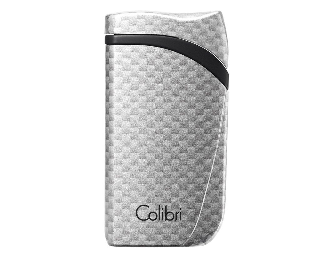 Aansteker Colibri Falcon Single Jet Carbon Fiber Zilver