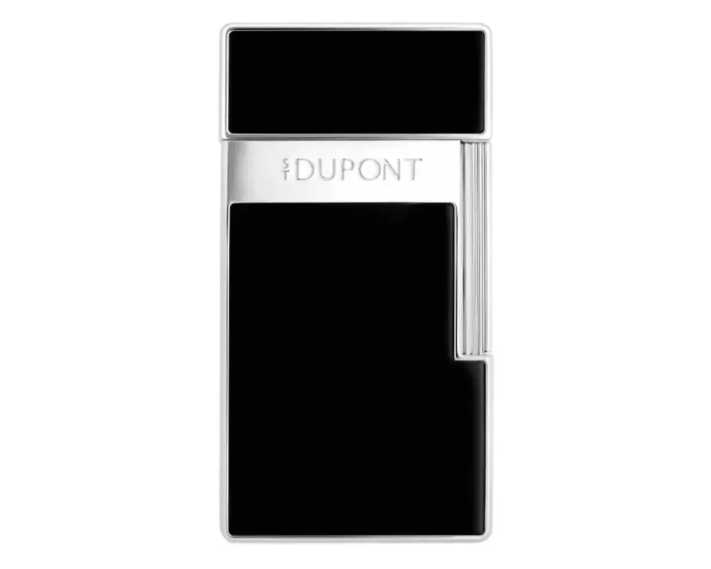 Aansteker Dupont Biggy Zwart Lak Chrome Aansteker Dupont Biggy Zwart Lak Chrome