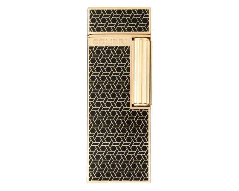 Aansteker Colibri Continental Soft Flame Goud met Patroon Aansteker Colibri Continental Soft Flame Goud met Patroon