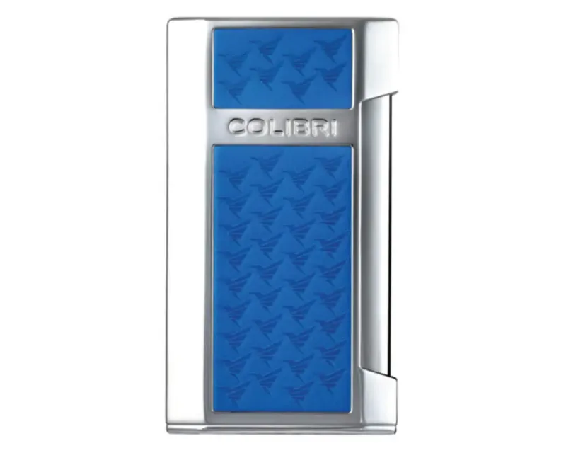 Aansteker Colibri Mosaic Flat Flame Chrome/Blauw Aansteker Colibri Mosaic Flat Flame Chrome/Blauw