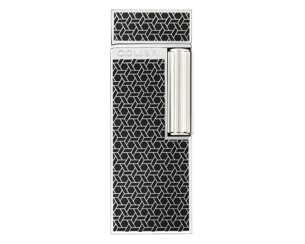Aansteker Colibri Continental Soft Flame Chrome met Patroon Aansteker Colibri Continental Soft Flame Chrome met Patroon
