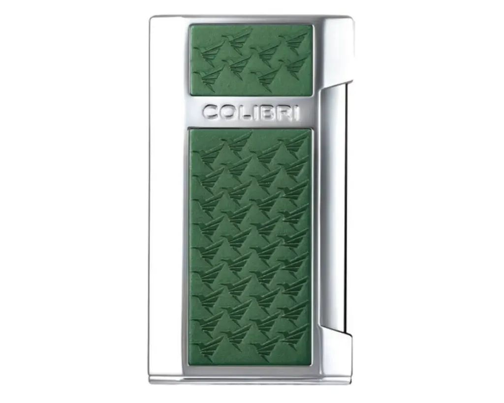 Aansteker Colibri Mosaic Flat Flame Chrome/Groen Aansteker Colibri Mosaic Flat Flame Chrome/Groen