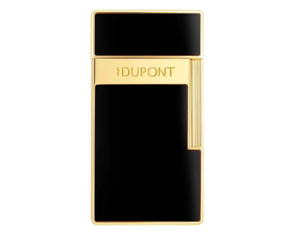 Aansteker Dupont Biggy Zwart Lak Goud Aansteker Dupont Biggy Zwart Lak Goud