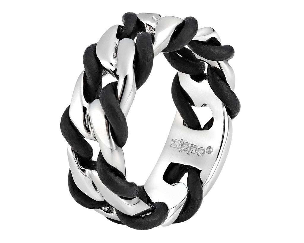 Zippo Steel & Leather Ring - 60 Zippo Steel & Leather Ring - 60