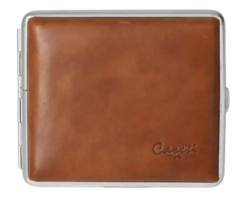 Etui Sigaret Caseti Leder Licht Bruin
