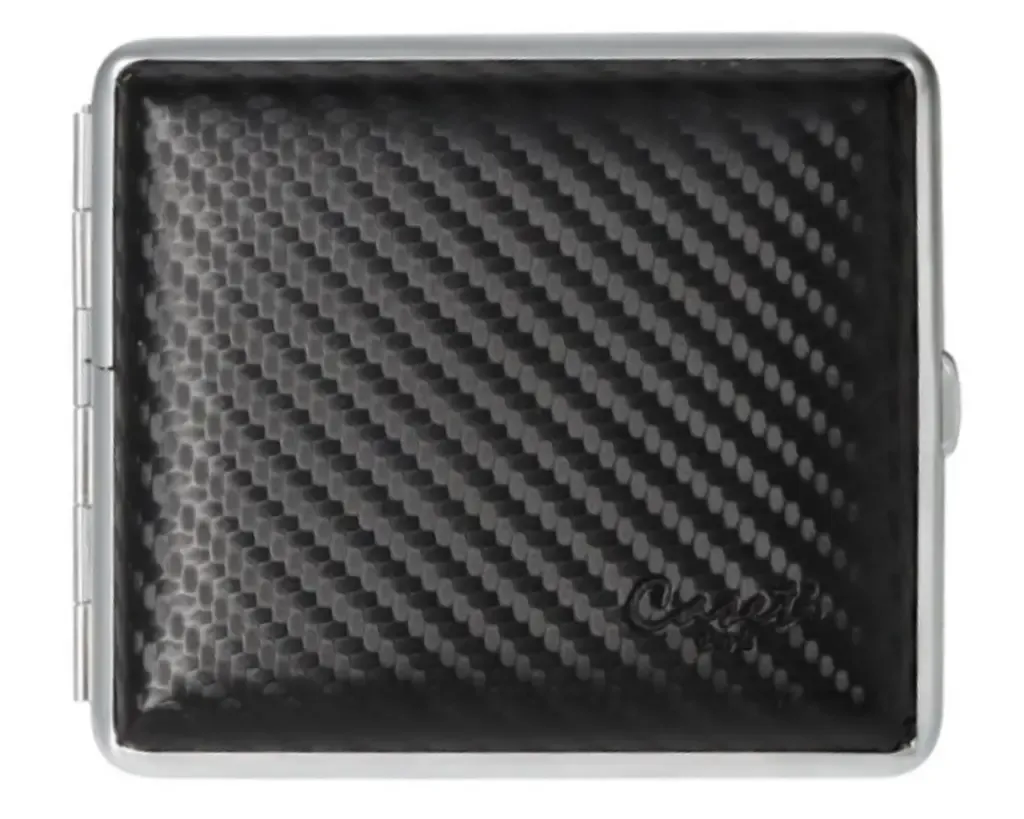Etui Sigaret Caseti Leder Zwart Carbon Look Etui Sigaret Caseti Leder Zwart Carbon Look