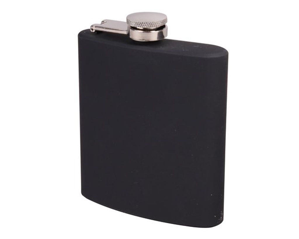 Zakfles Rubber Zwart 6oz Zakfles Rubber Zwart 6oz