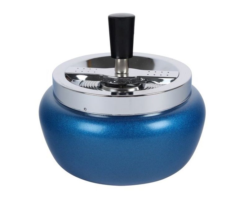 Asbak Draai Metallic Blauw 11cm Asbak Draai Metallic Blauw 11cm