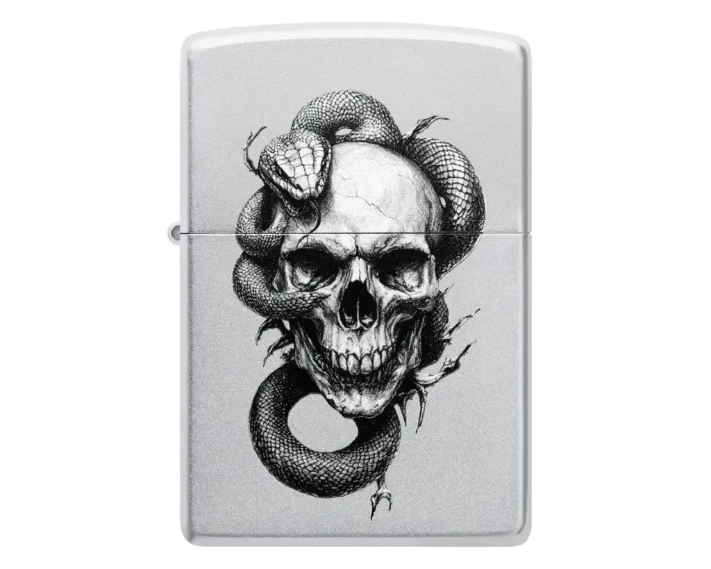 Aansteker Zippo Skull and Snake Design Aansteker Zippo Skull and Snake Design