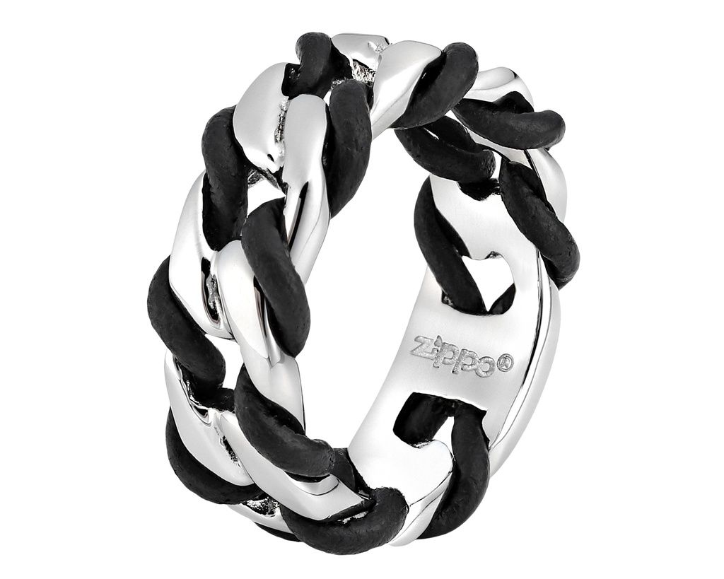 Zippo Steel & Leather Ring - 62 Zippo Steel & Leather Ring - 62