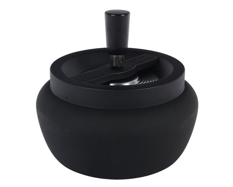 Asbak Draai Zwart Mat 11cm Asbak Draai Zwart Mat 11cm
