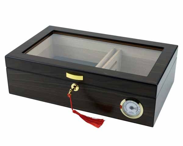 Humidor Walnoot/Glas - 75 Sigaren