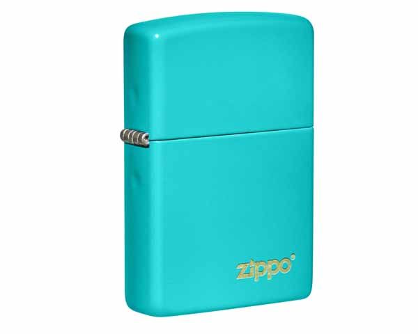 Aansteker Zippo Flat Turquoise with Zippo Logo Lasered Aansteker Zippo Flat Turquoise with Zippo Logo Lasered