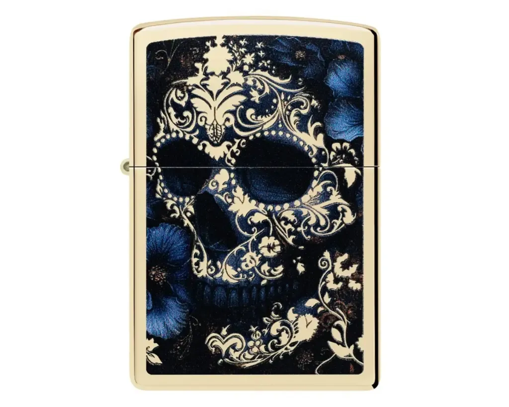 Aansteker Zippo Skull with Flowers Design Aansteker Zippo Skull with Flowers Design