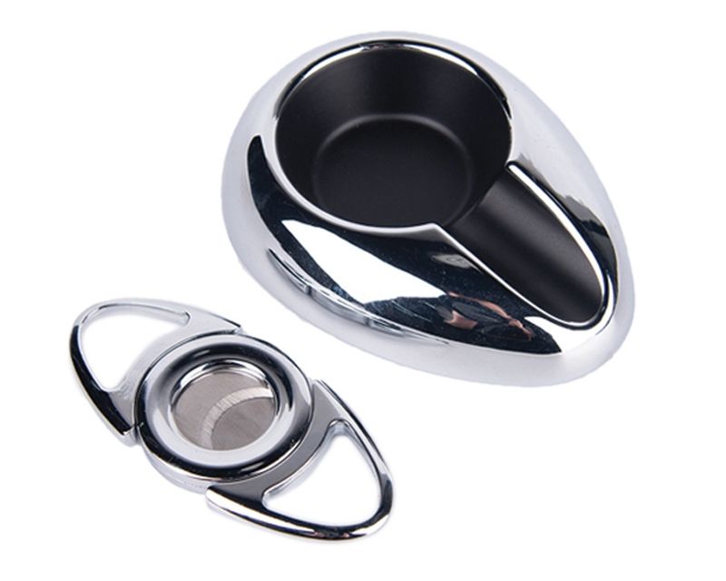 Sigarenknipper Cig'R Set + Asbak Chrome 22mm