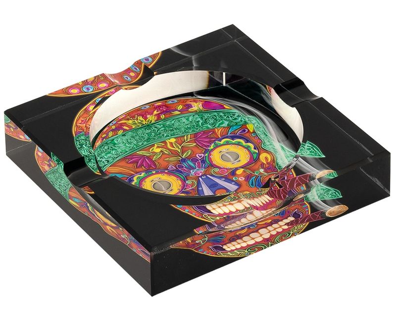 Asbak Sigaar Kristal Calavera Skull 15cm