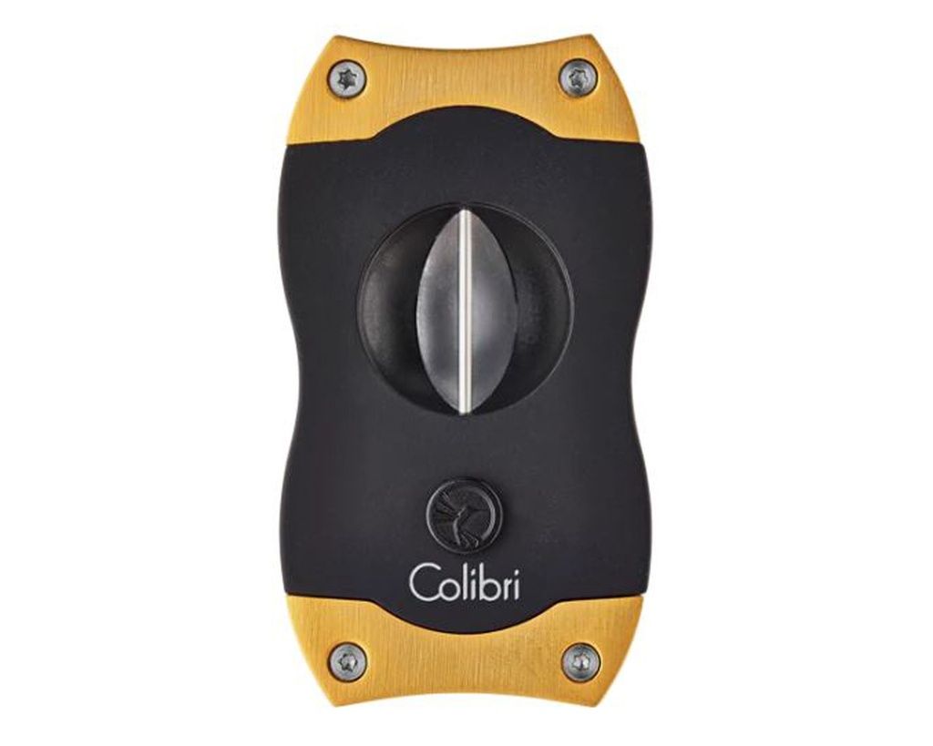 Sigarenknipper Colibri V-Cut Zwart Brushed Goud Sigarenknipper Colibri V-Cut Zwart Brushed Goud