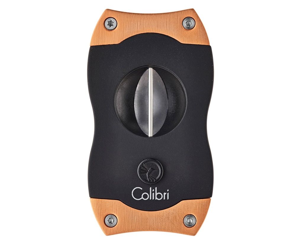 Sigarenknipper Colibri V-Cut Zwart Brushed Rose Goud Sigarenknipper Colibri V-Cut Zwart Brushed Rose Goud
