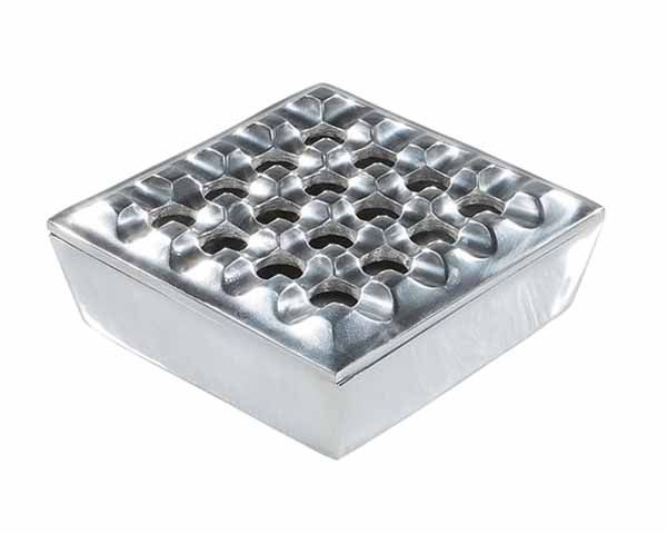 Asbak sigaar Square Grid Polished Aluminium Asbak sigaar Square Grid Polished Aluminium