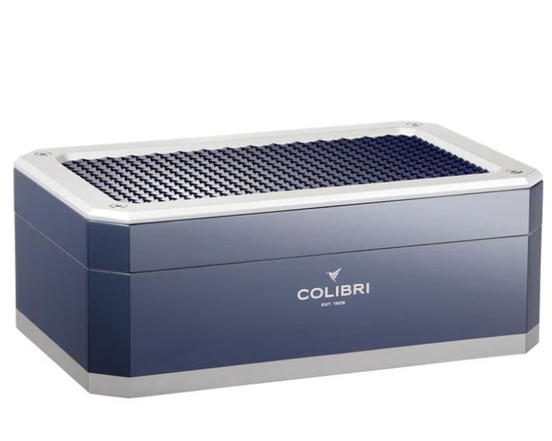 Humidor Colibri Rally Navy Zilver - 125 Sigaren Humidor Colibri Rally Navy Zilver - 125 Sigaren