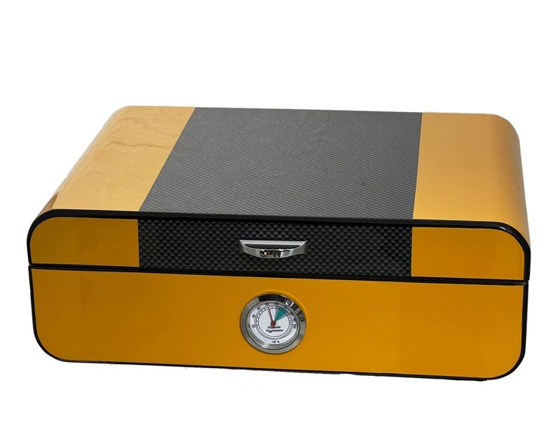 Humidor Geel/Carbon - 40 Sigaren Humidor Geel/Carbon - 40 Sigaren