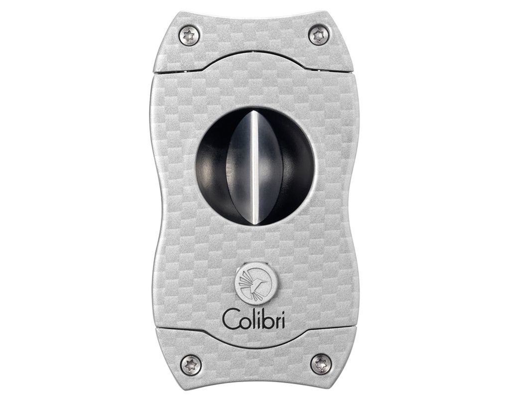 Sigarenknipper Colibri V-Cut Carbon Fiber Zilver