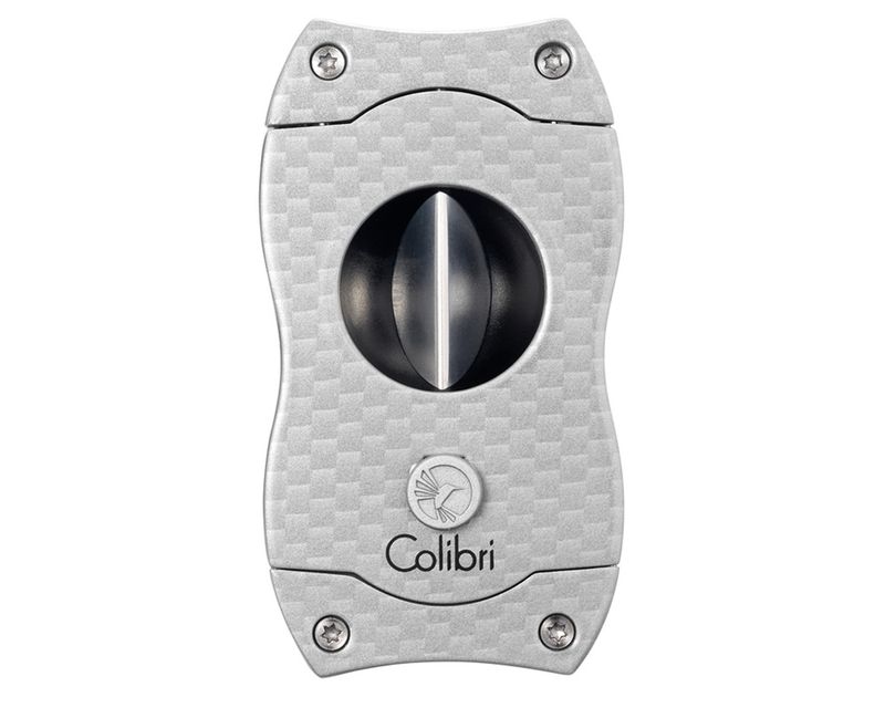 Sigarenknipper Colibri V-Cut Carbon Fiber Zilver
