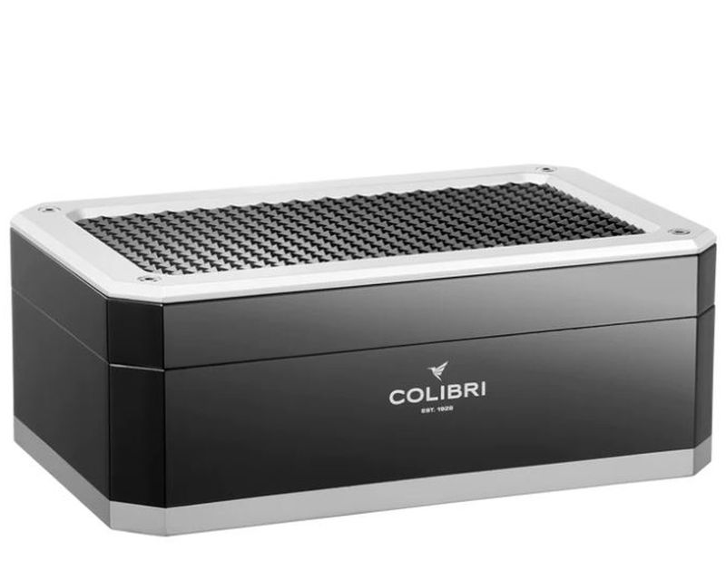 Humidor Colibri Rally Zwart Zilver - 125 Sigaren Humidor Colibri Rally Zwart Zilver - 125 Sigaren