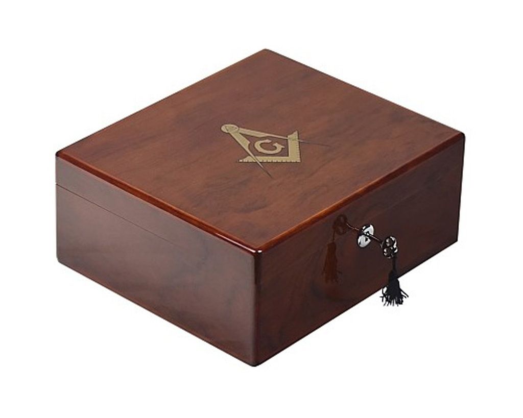 Humidor Lubinski Rosewood Massonic Hoogglans - 50 Sigaren Humidor Lubinski Rosewood Massonic Hoogglans - 50 Sigaren