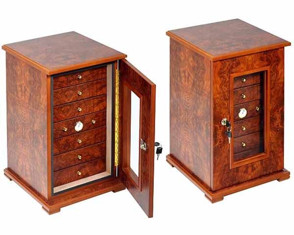 Humidorkast Lubinski 7 Lades Elm Burl